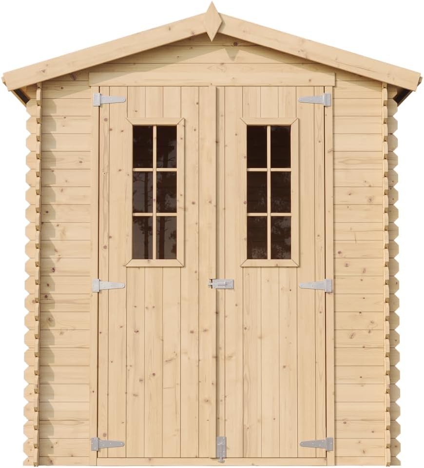 Timbela - Abri de jardin bois traité, 186x196x218 cm, 2,82 m², sol inclus, M320C+M320G