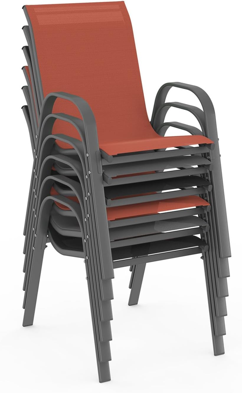 IDMarket - Salon Madrid - table 190cm, 8 chaises empilables mixte