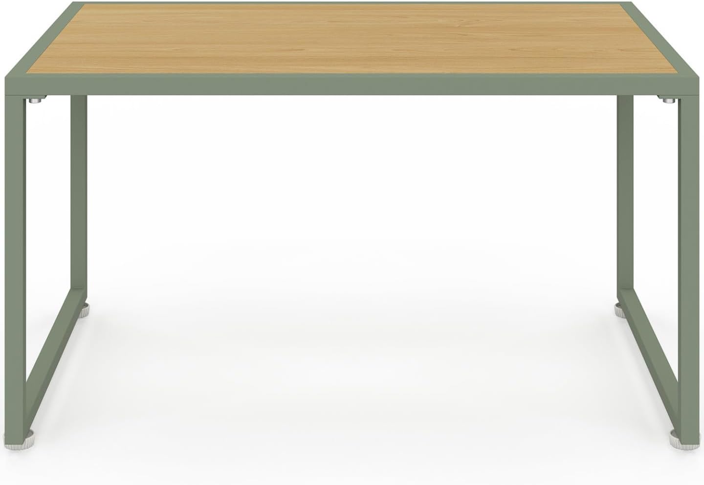 IDMarket - Rio - salon bas 4 places métal vert, cordage rotin, coussins beige