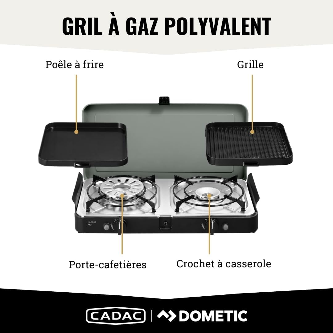 Cadac - 2-Cook 3 Pro Deluxe - grille barbecue portable 30mbar - sac inclus