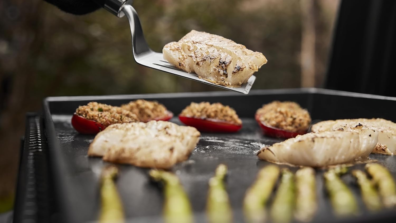 Weber - SLATE GP - 56x41 cm - plancha 2 brûleurs, surface émaillée, ajustable, jusqu'à 260°C, noir