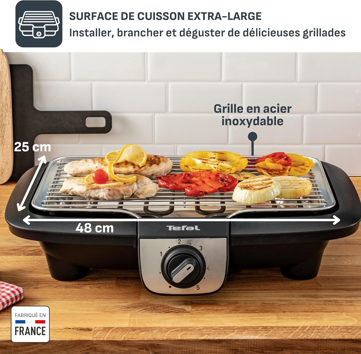 Tefal - EasyGrill XXL - surface XL, inox, 2500W, 5 temp. - BG921812