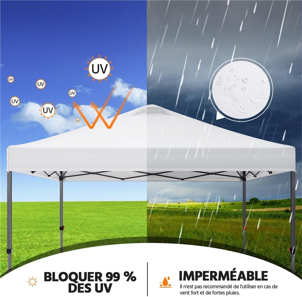 Yaheetech - tonnelle pliante 3x3 m - imperméable, sac de transport