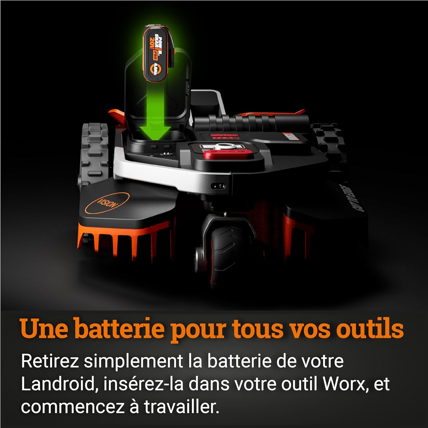 WORX - Landroid Vision série - 600 m² - caméra 4K, IA, multizone WR206E.1