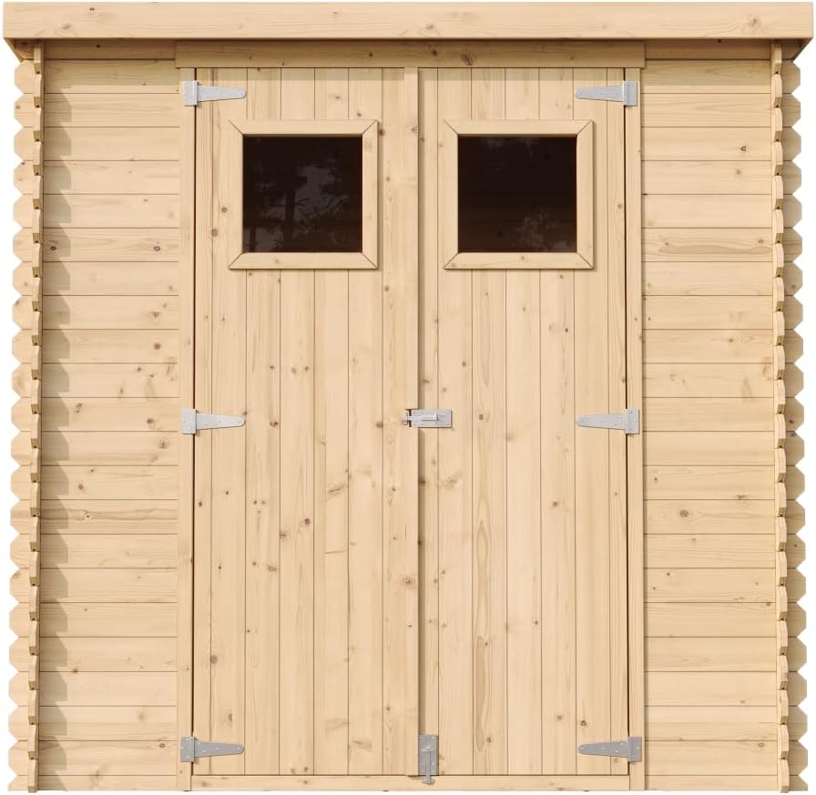 Timbela - abri de jardin bois, 204x142x200cm, toit étanche, fenêtres, M311