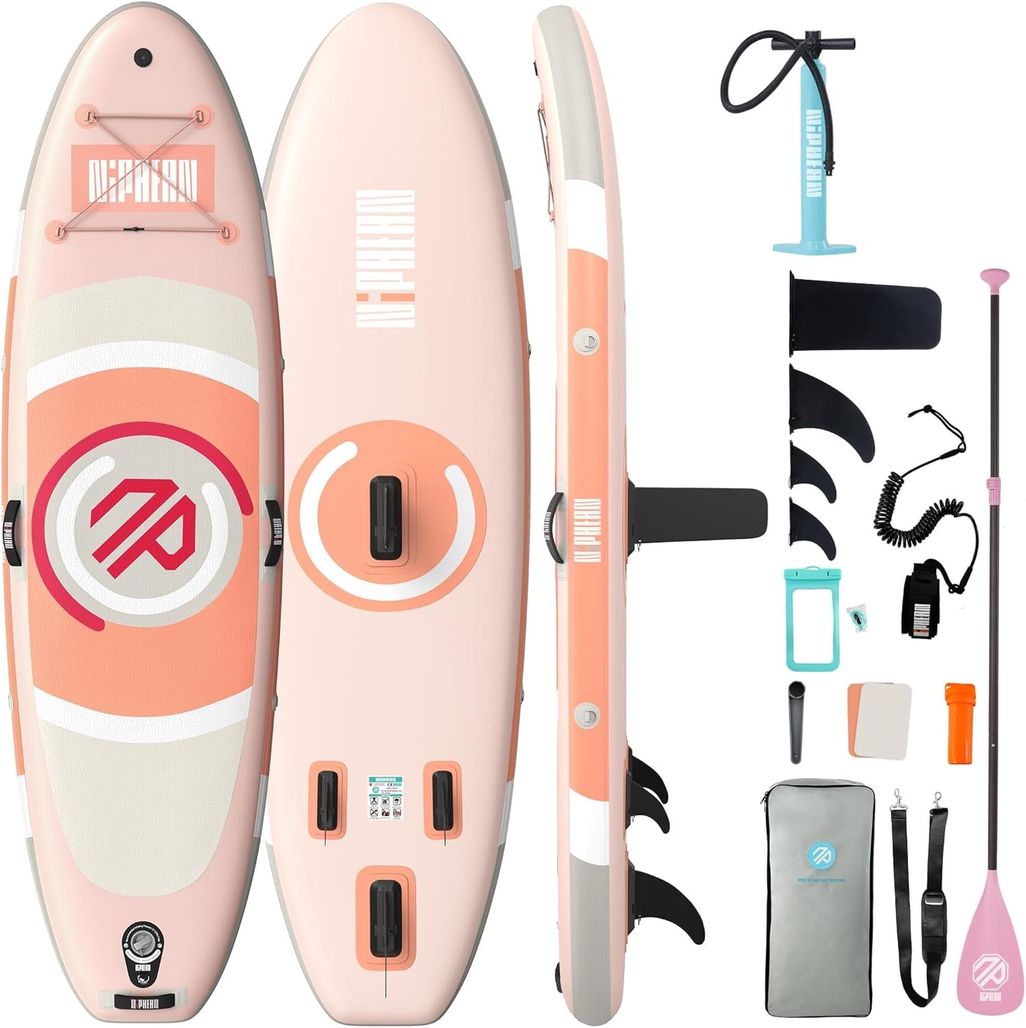 Niphean - Paddle Gonflable Adulte avec siège - Ultraléger  - Aileron StabilTrac, paddle yoga antidérapant, animaux
