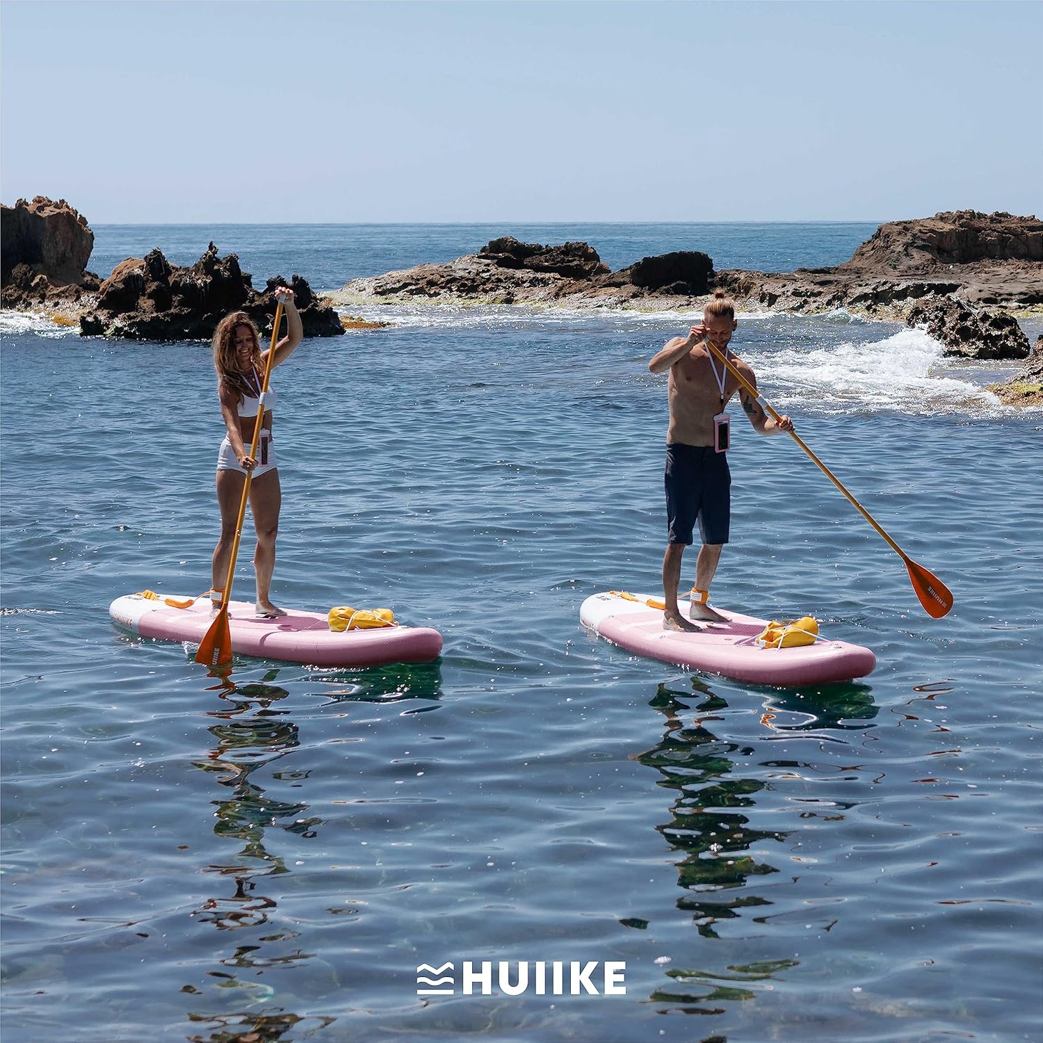 HUIIKE Paddle Gonflable Adulte avec Accessoires Inclus, Pagaie, Ailerons, Pompe. Planche de Stand Up Paddle Grande Stabilité et Résistance. 305 x 84 x 15 cm, Jusqu'à 130 kg
