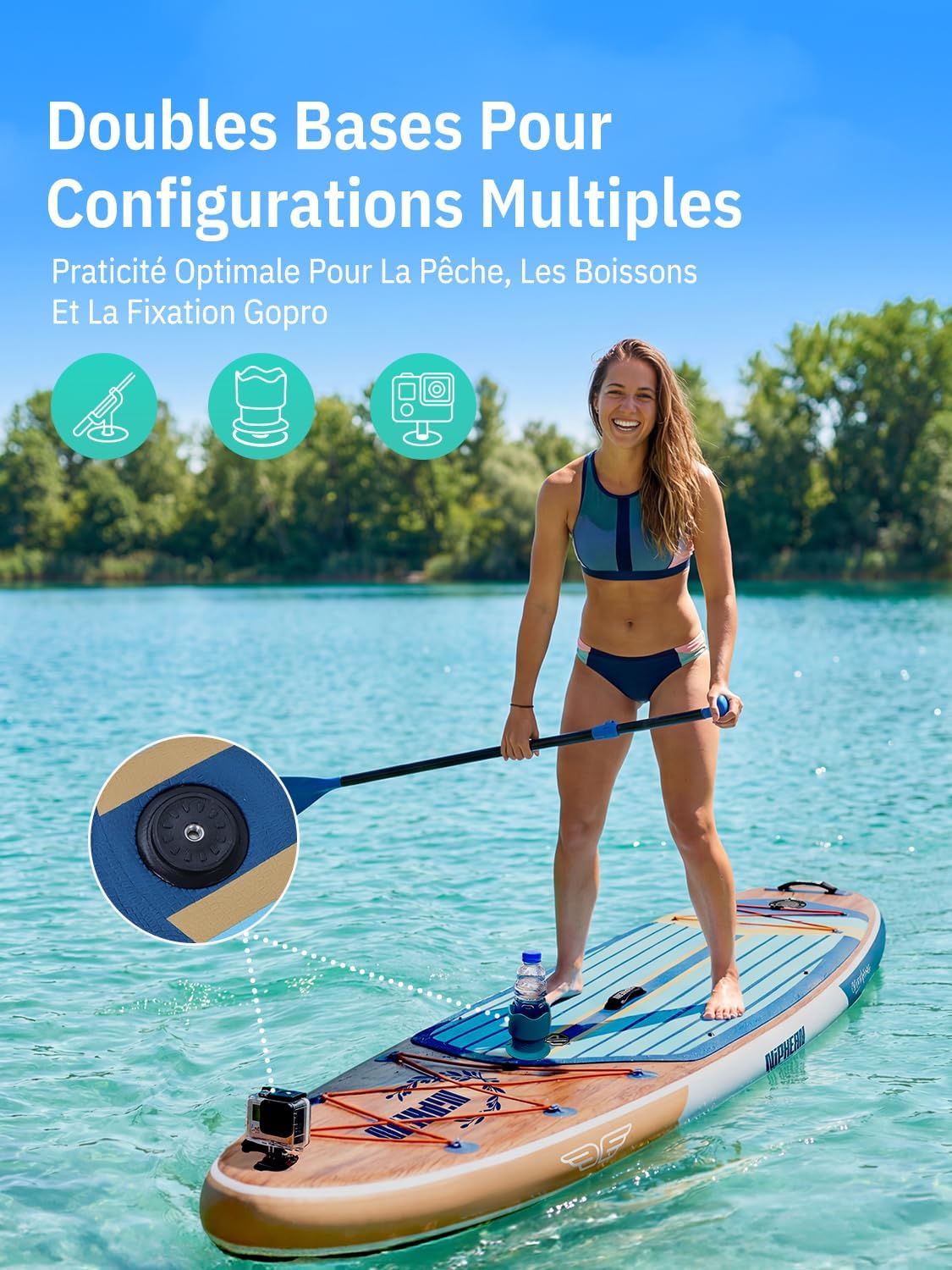 Niphean - Extra Large Paddle - XXL - 2+1 personnes, housse étanche, aileron équilibré