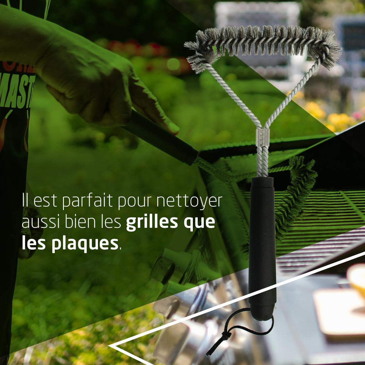 Amig - Fireplus brosse inox 30,5 cm - nettoyage grilles barbecue