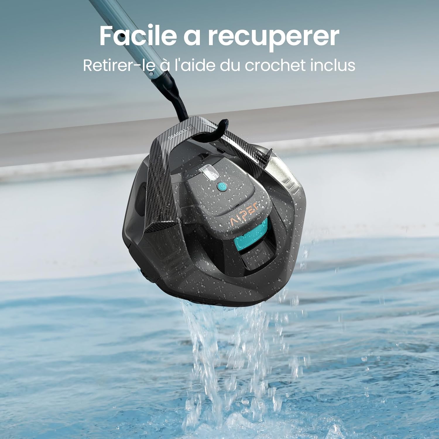 AIPER - Robot piscine série autonome - 80 m² - 90 min sans fil, 2 moteurs