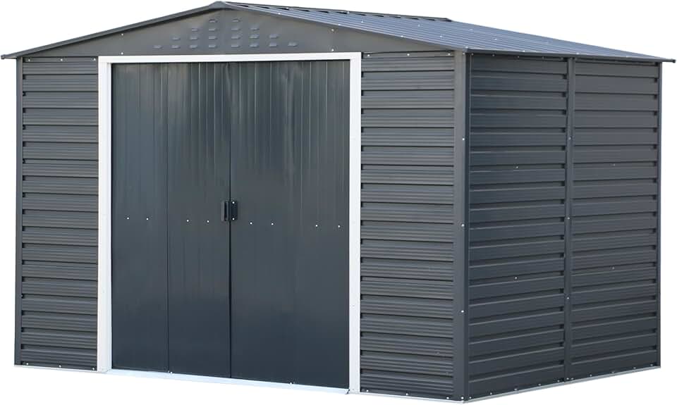 Duramax - Alpine - 10x8 - abri de jardin métal, toit renforcé, 7,82 m²