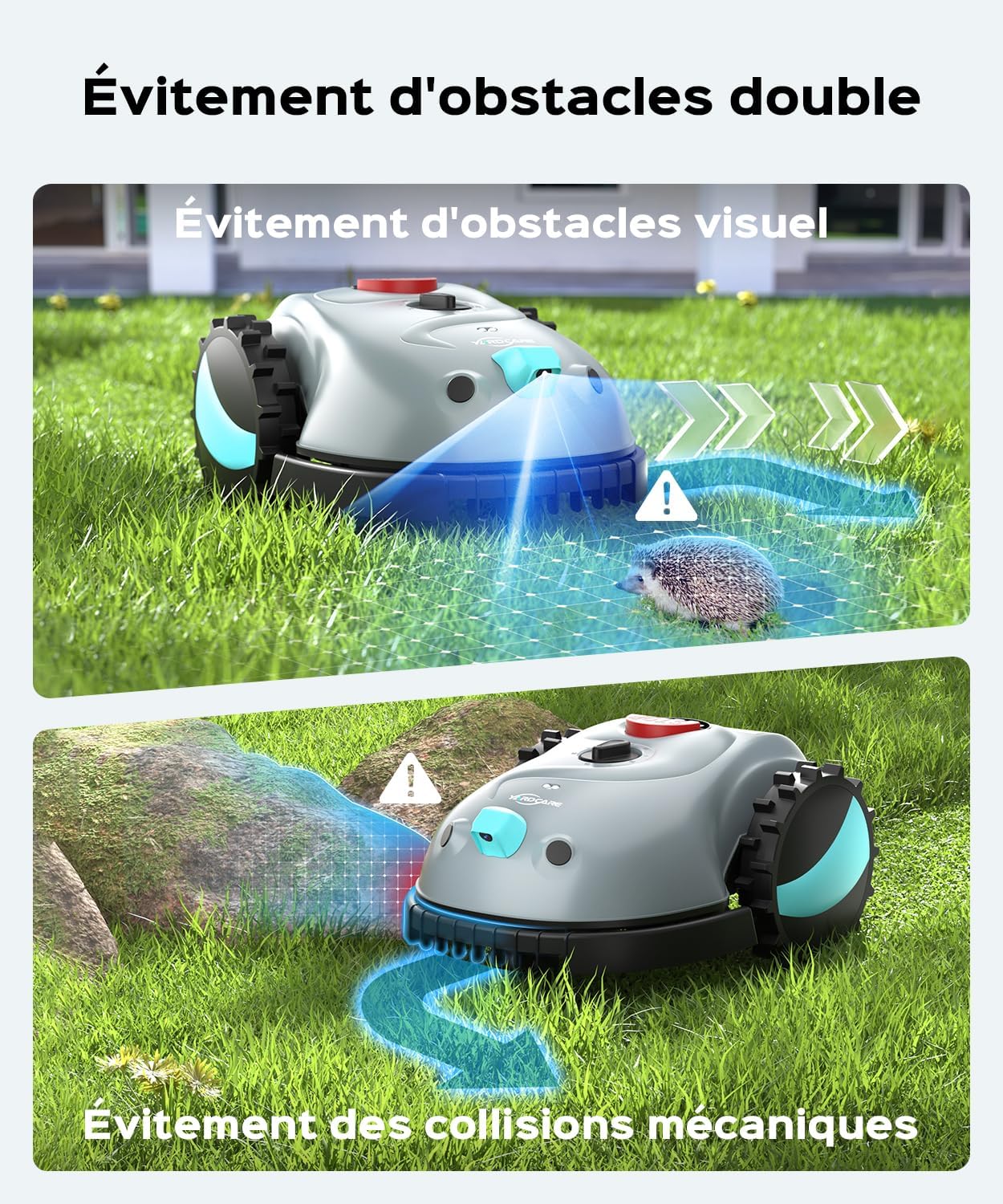 YARDCARE - robot tondeuse, navigation visuelle, coupe précise, V100