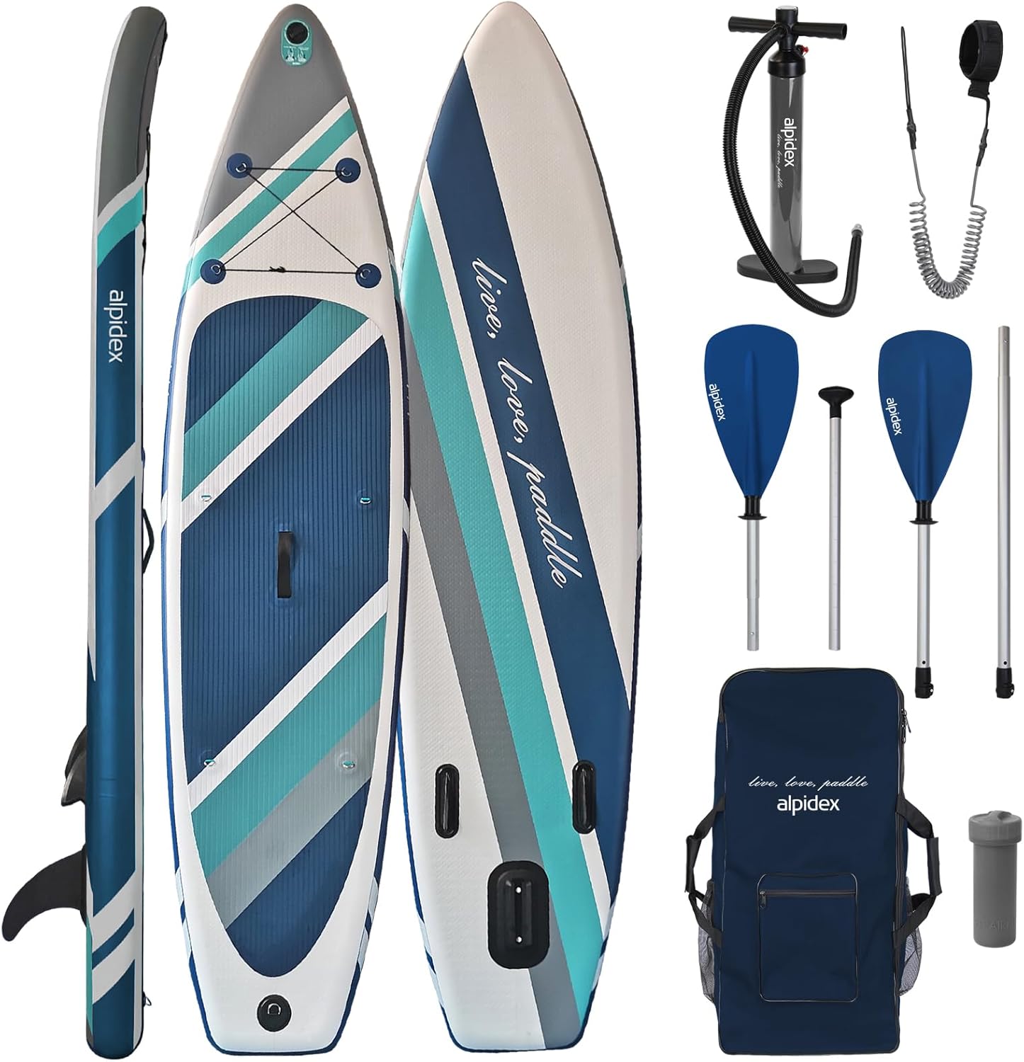 ALPIDEX - Stand Up Paddle Board - 320x76x15 cm - gonflable, kit complet, 200 kg