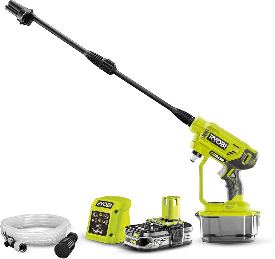 Ryobi - pistolet haute pression 18V One+, 22 bar, léger, 2.5Ah, RY18PW22A-125