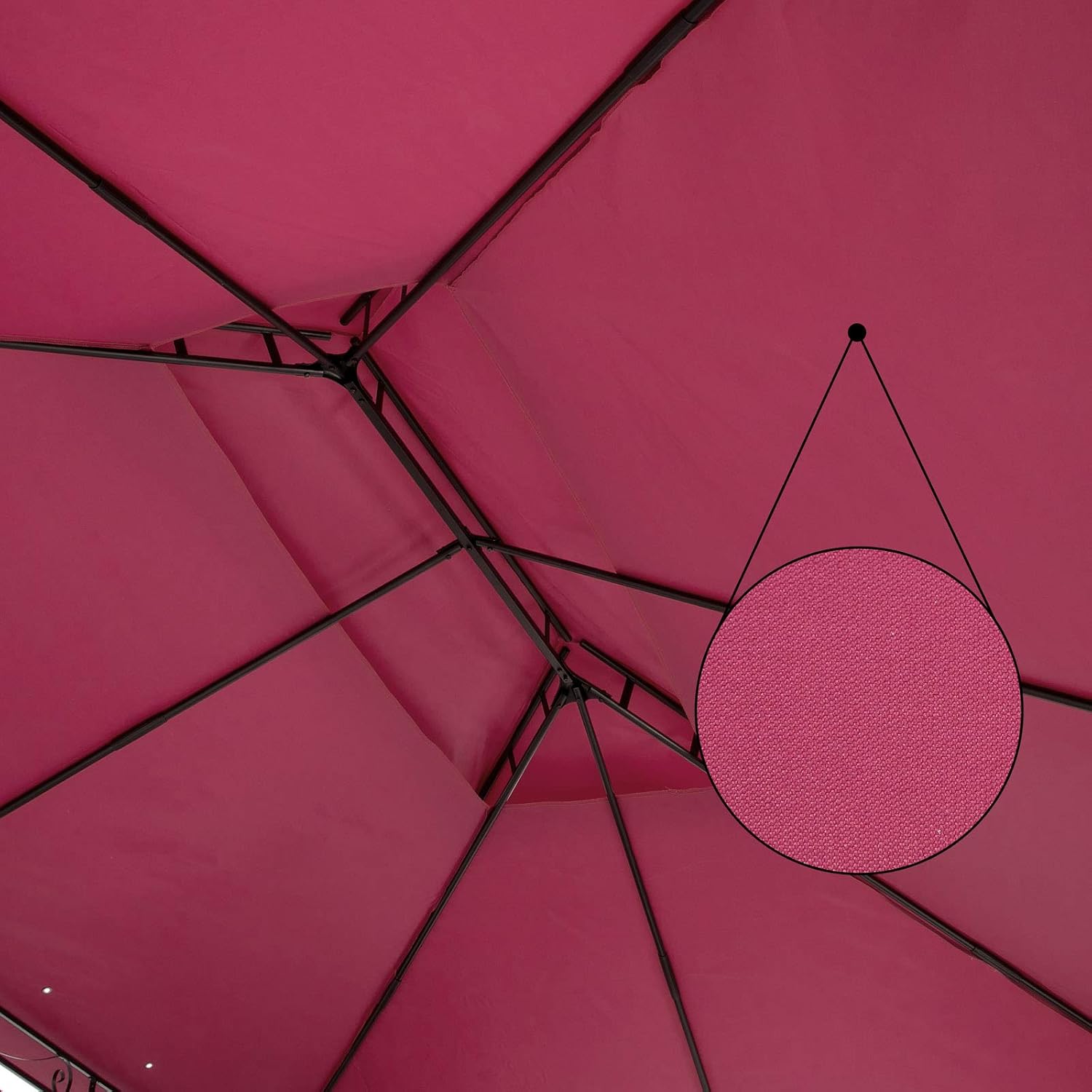 Casaria - Pavillon de Jardin Topas - 3x4m, métal hydrofuge, UV 50+ robuste - Tonneau Rouge TR59A