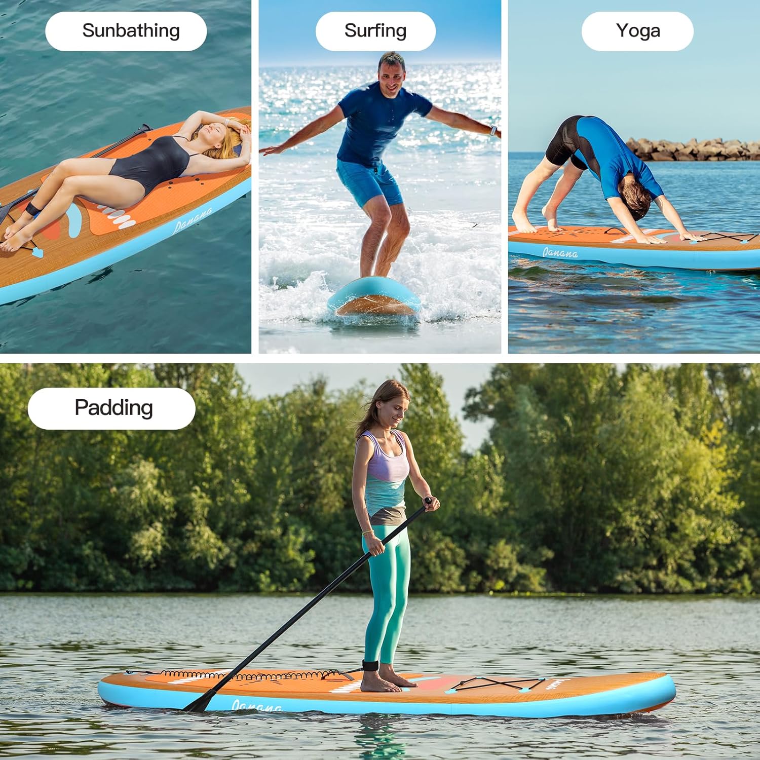Panana - SUP Gonflable - 320cm - légère, pont antidérapant, accessoires