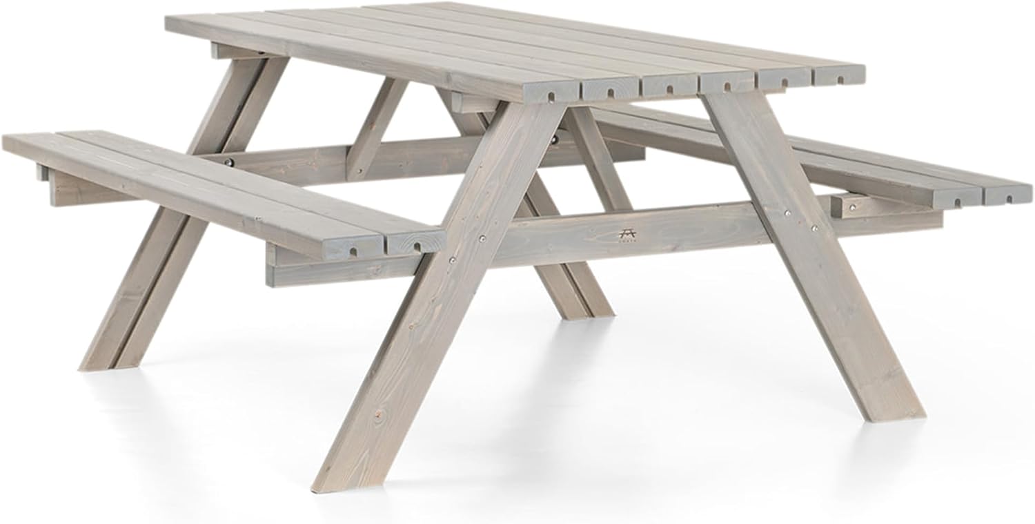 AMATA - UNGURS - table de pique-nique bois extérieur, sièges pliables