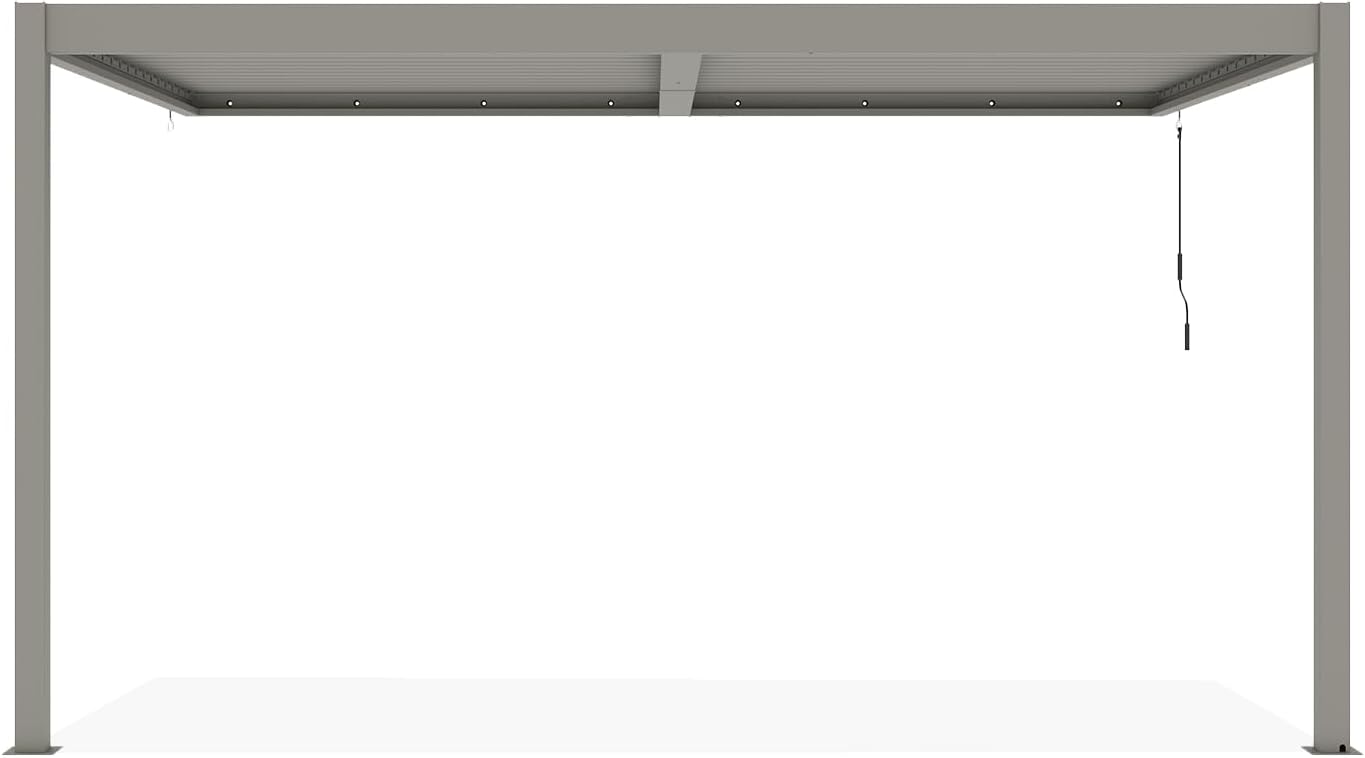 CAZEBOO - Piana - 4x3m - Pergola alu bioclimatique, lames orientables, résistance vent 70km/h