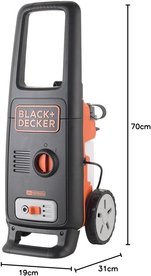 Black+Decker Nettoyeur Haute Pression BXPW1600PE avec Patio Cleaner et Brosse Fixe (1600 W, 125 Bar, 420 l/h)