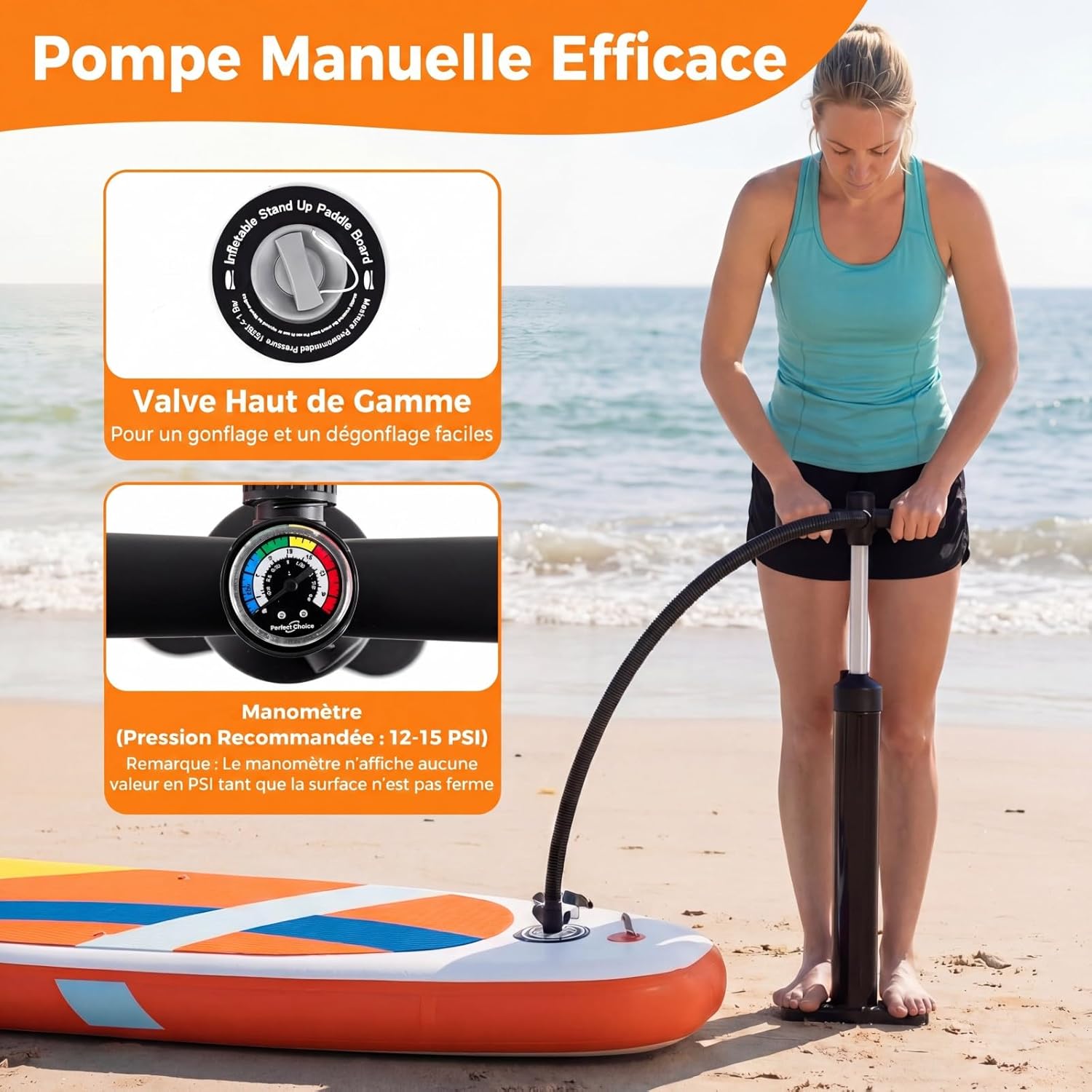 COSTWAY - paddle gonflable, aluminium réglable, accessoires complets, deck antidérapant