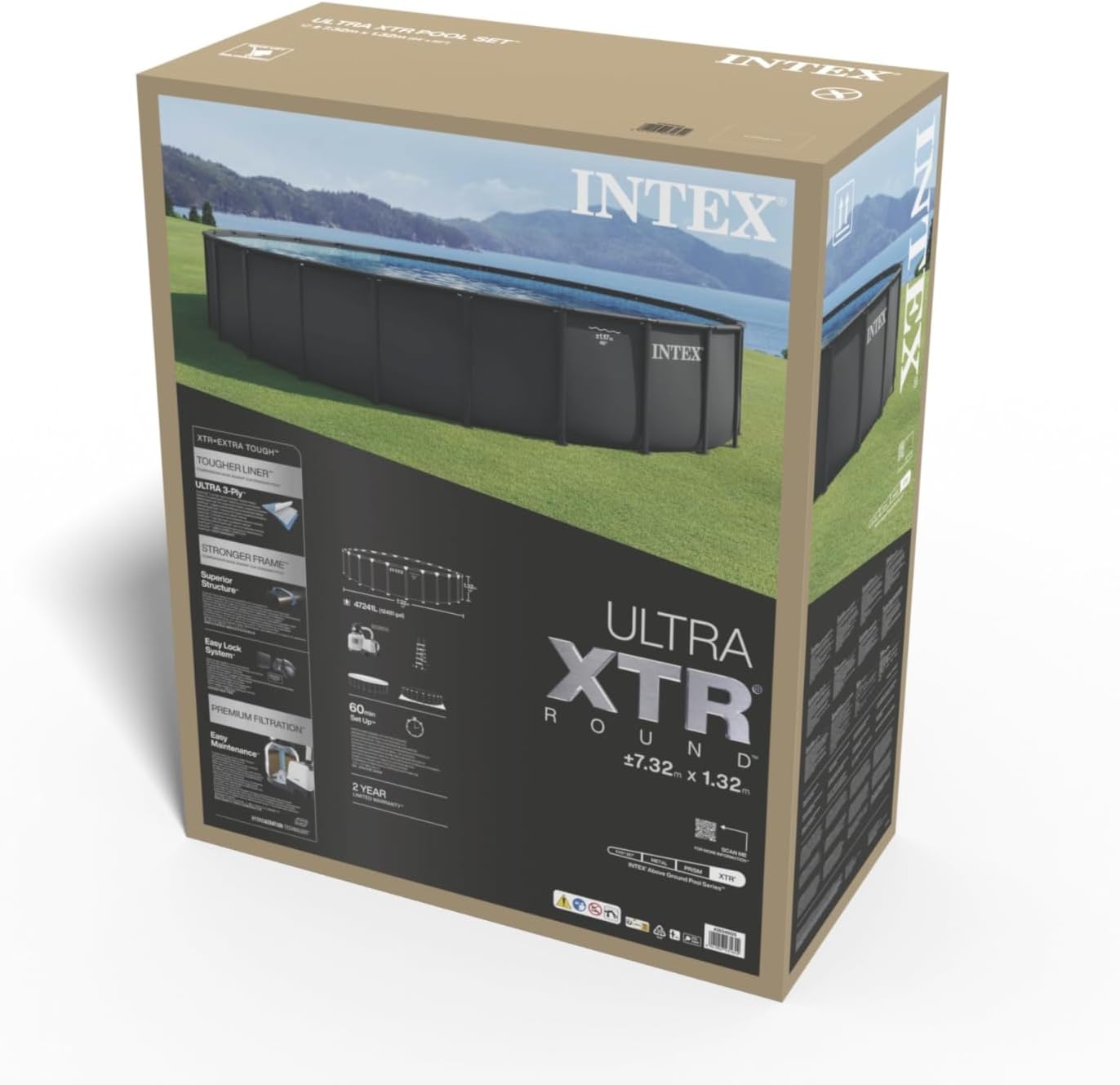 Intex - Ultra XTR série - ronde 7,32x1,22m - kit piscine tubulaire - 26340GS