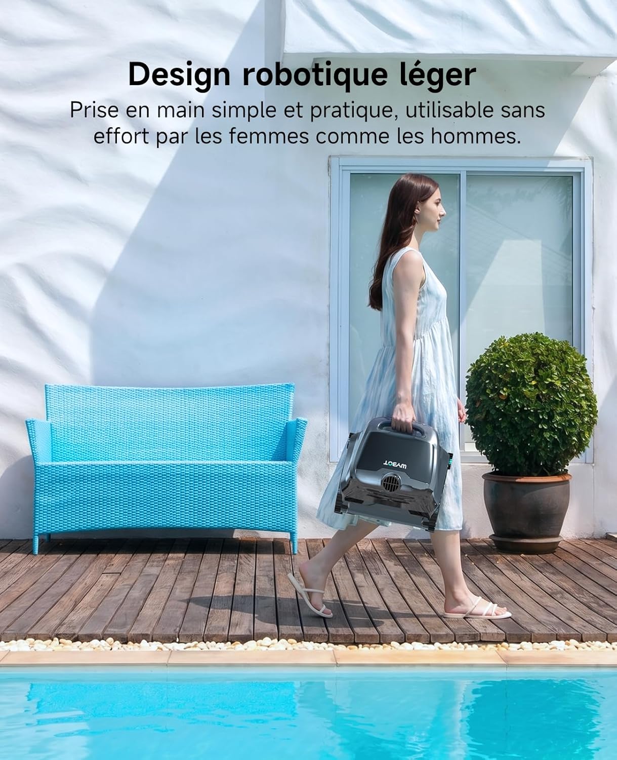 WYBOT - Robot piscine OS600 - nettoyage parois, 120 min, sans fil, OS600