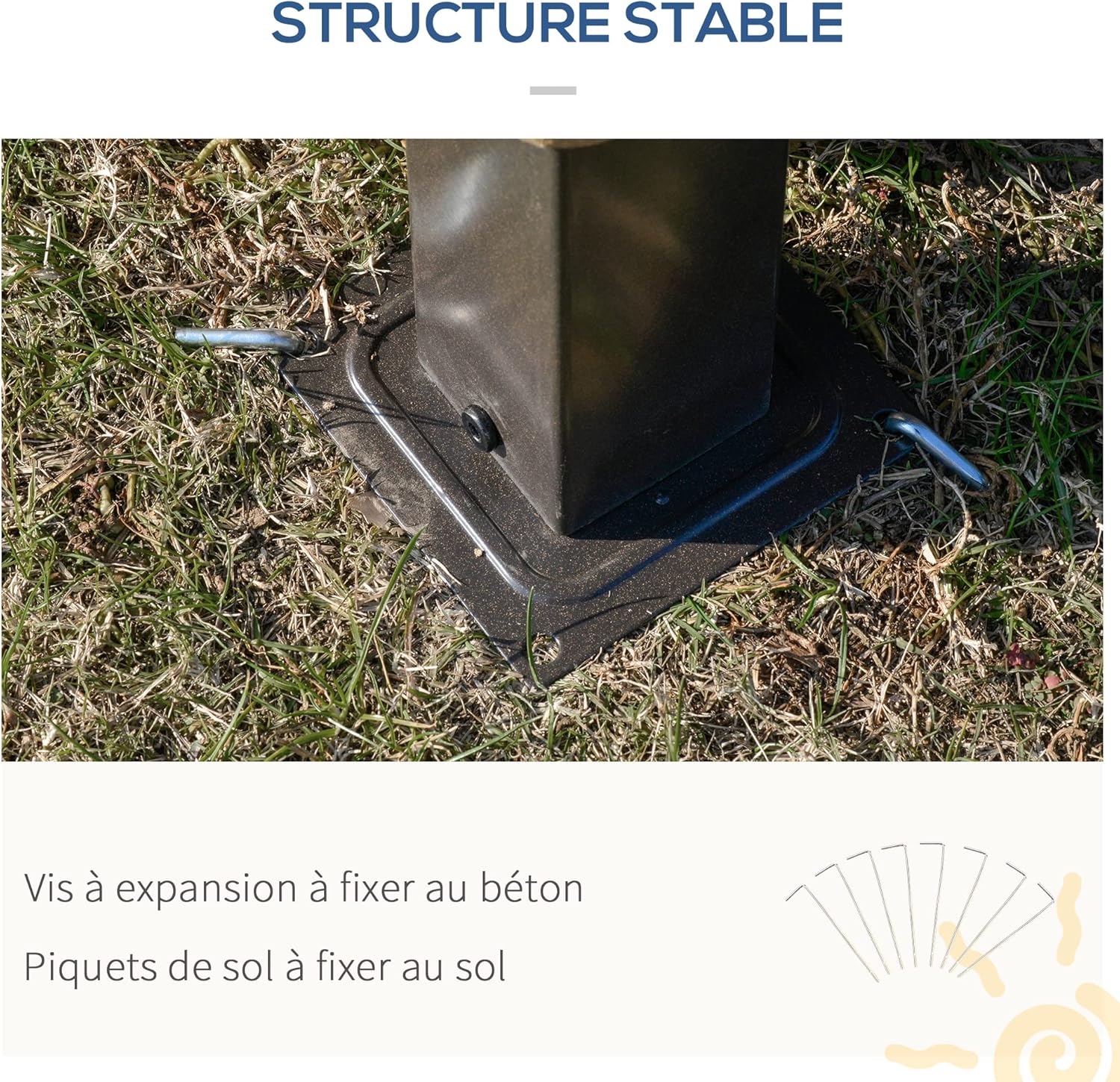 Outsunny - Tonnelle Jardin série Double Toit 3x3m, Aluminium, 4 parois, protection solaire, Gris