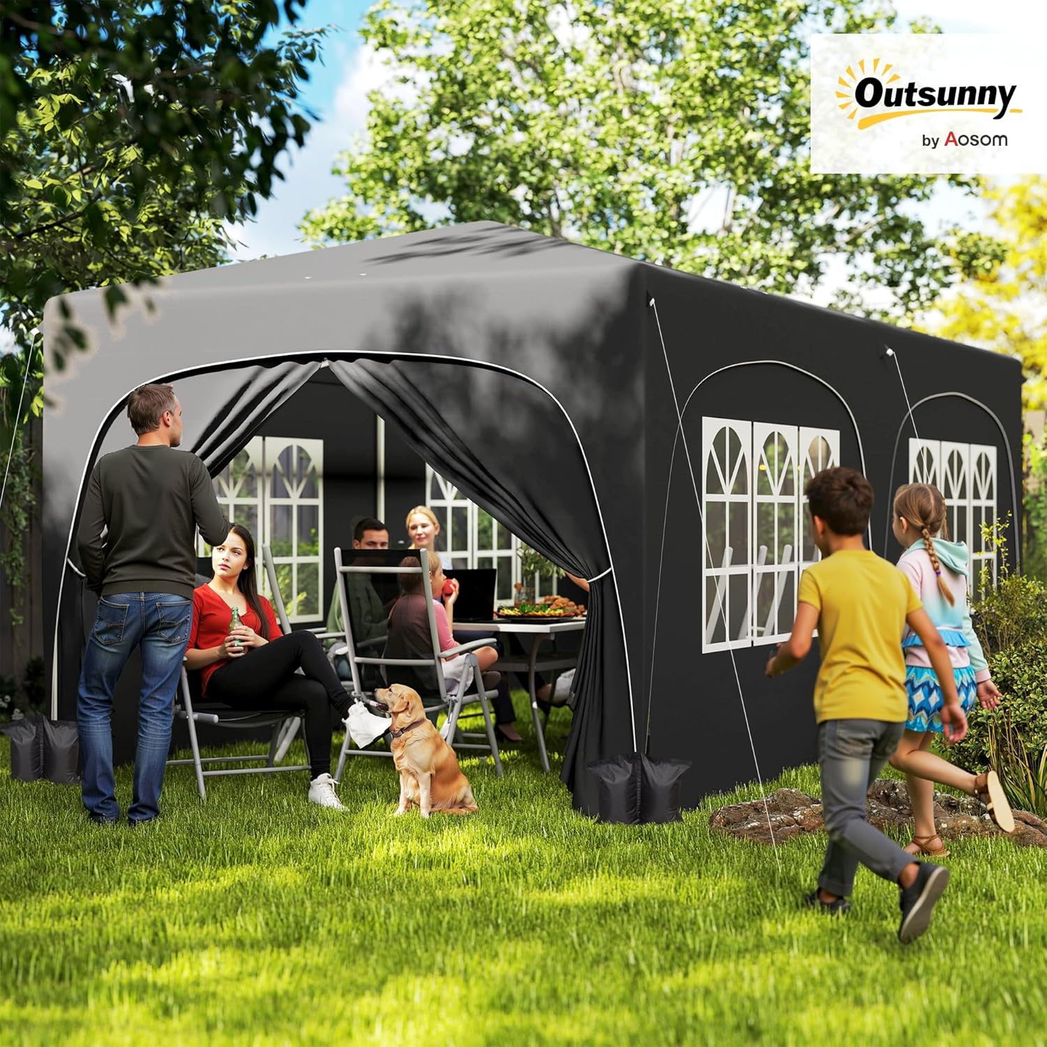 Outsunny - tonnelle pliante pop up - 3x6m - UPF50+, réglable, sac transport