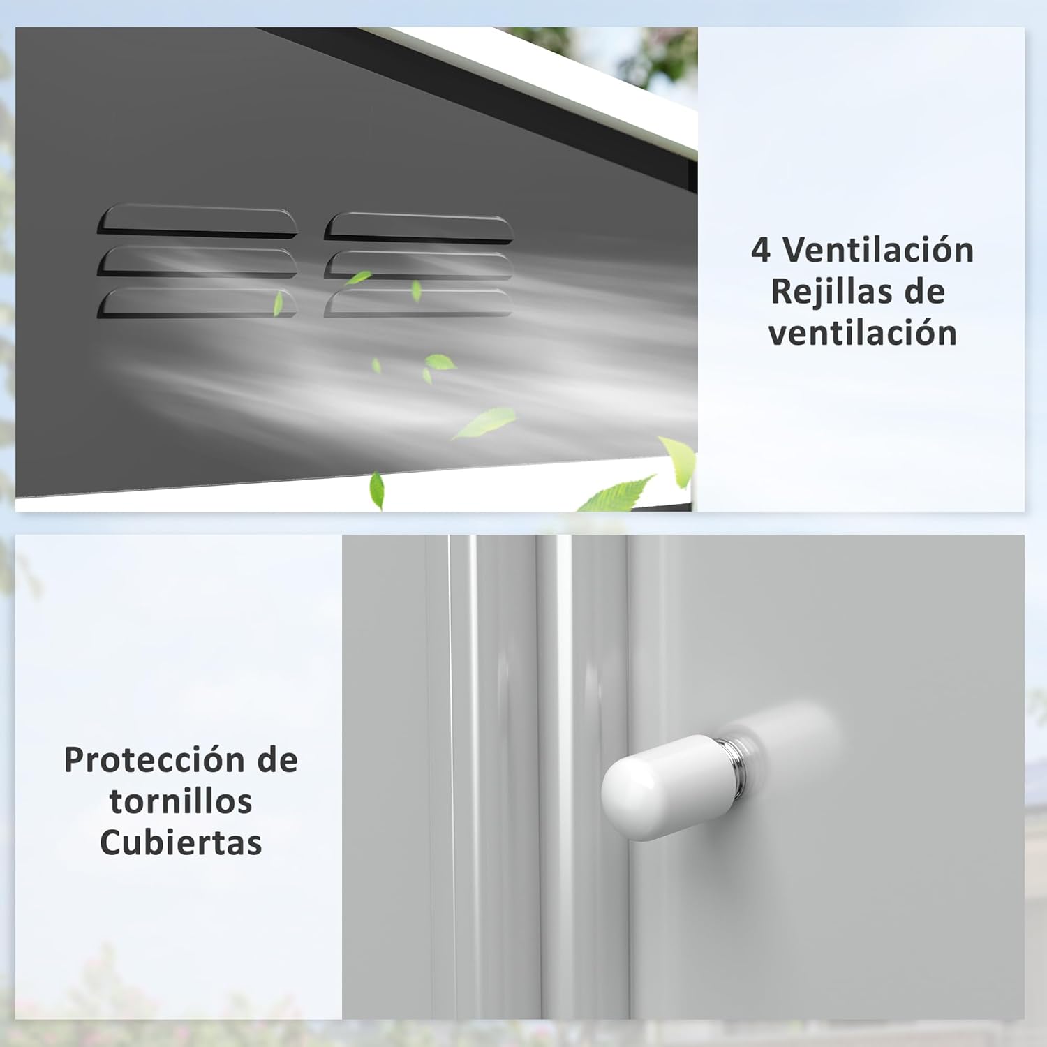 Outsunny Abri de Jardin extérieur 3,6 m², 236 x 171 x 191 cm, abri de Jardin métallique avec Portes coulissantes et Fentes d'aération, pour Le Rangement d'outils, Gris foncé