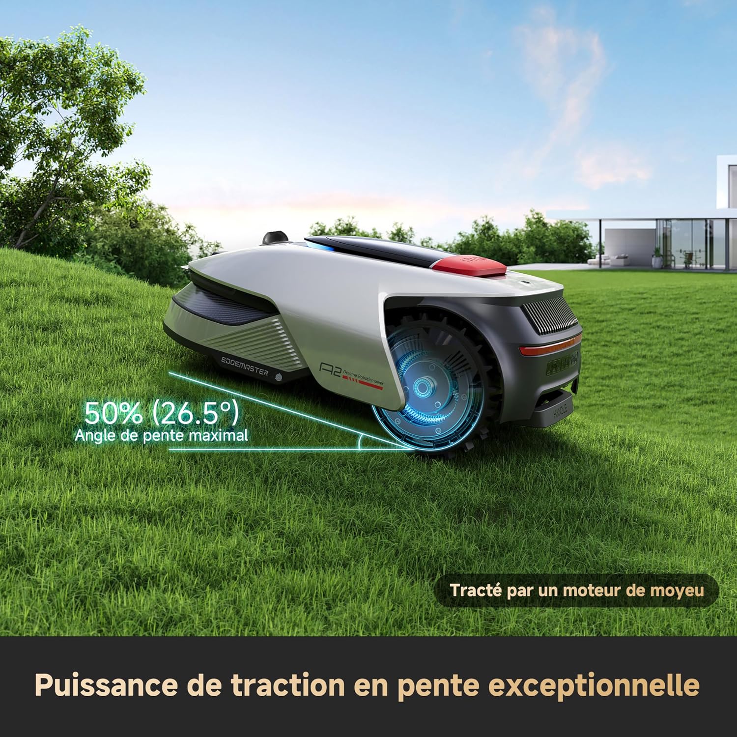 Dreame - A2 série - robot tondeuse 3000m², LiDAR 3D, caméra IA, pente 26,5° - A2 3000