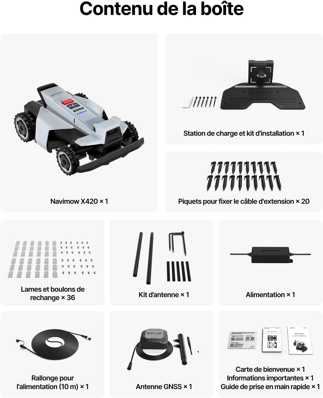 Segway - Navimow X420 - robot tondeuse 4x4, pente 84%, 2000 m², X420