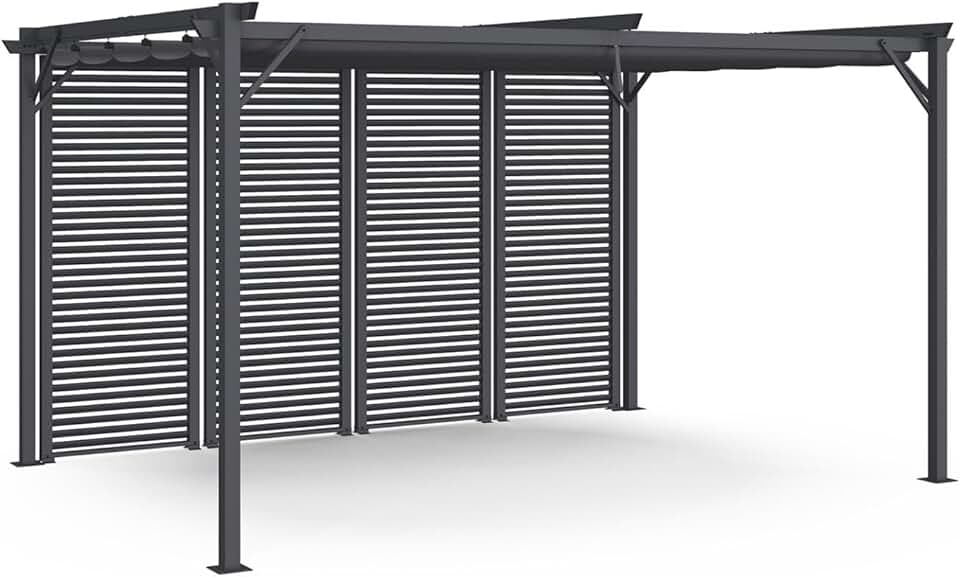 IDMarket - Pergola Collector Persienne 3x4M toit rétractable 4 pans modulables Gris Anthracite