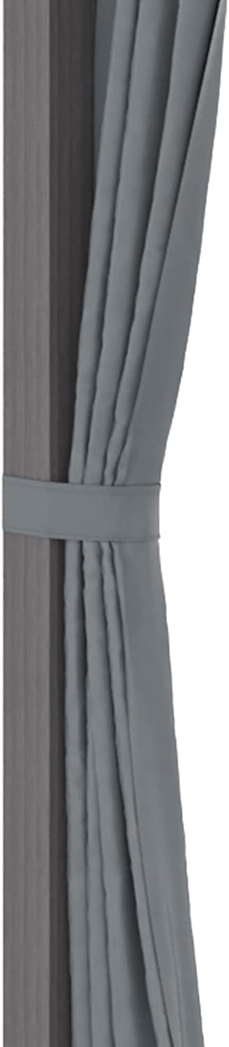Outsunny - Tonnelle Jardin série Double Toit 3x3m, Aluminium, 4 parois, protection solaire, Gris