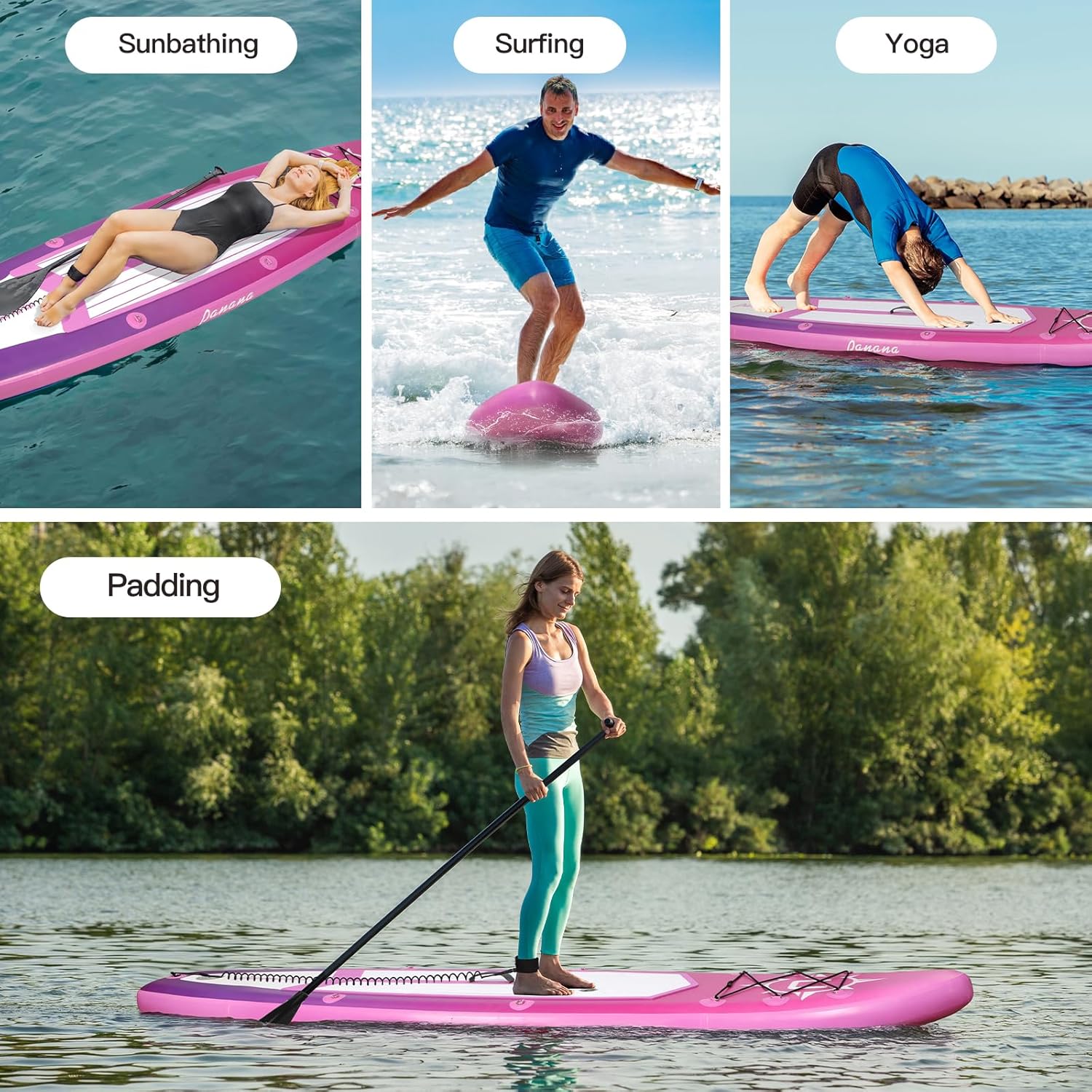 Panana - Stand Up Paddle gonflable - kit complet, ultra-léger, pont antidérapant, pagaie réglable