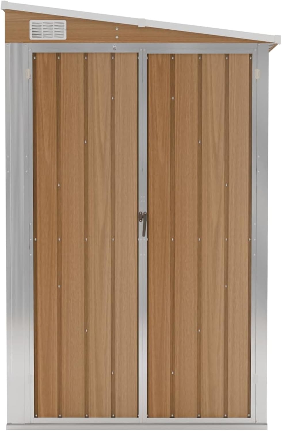 Abri de jardin mural en acier galvanisé marron 118 x 100 x 178 cm