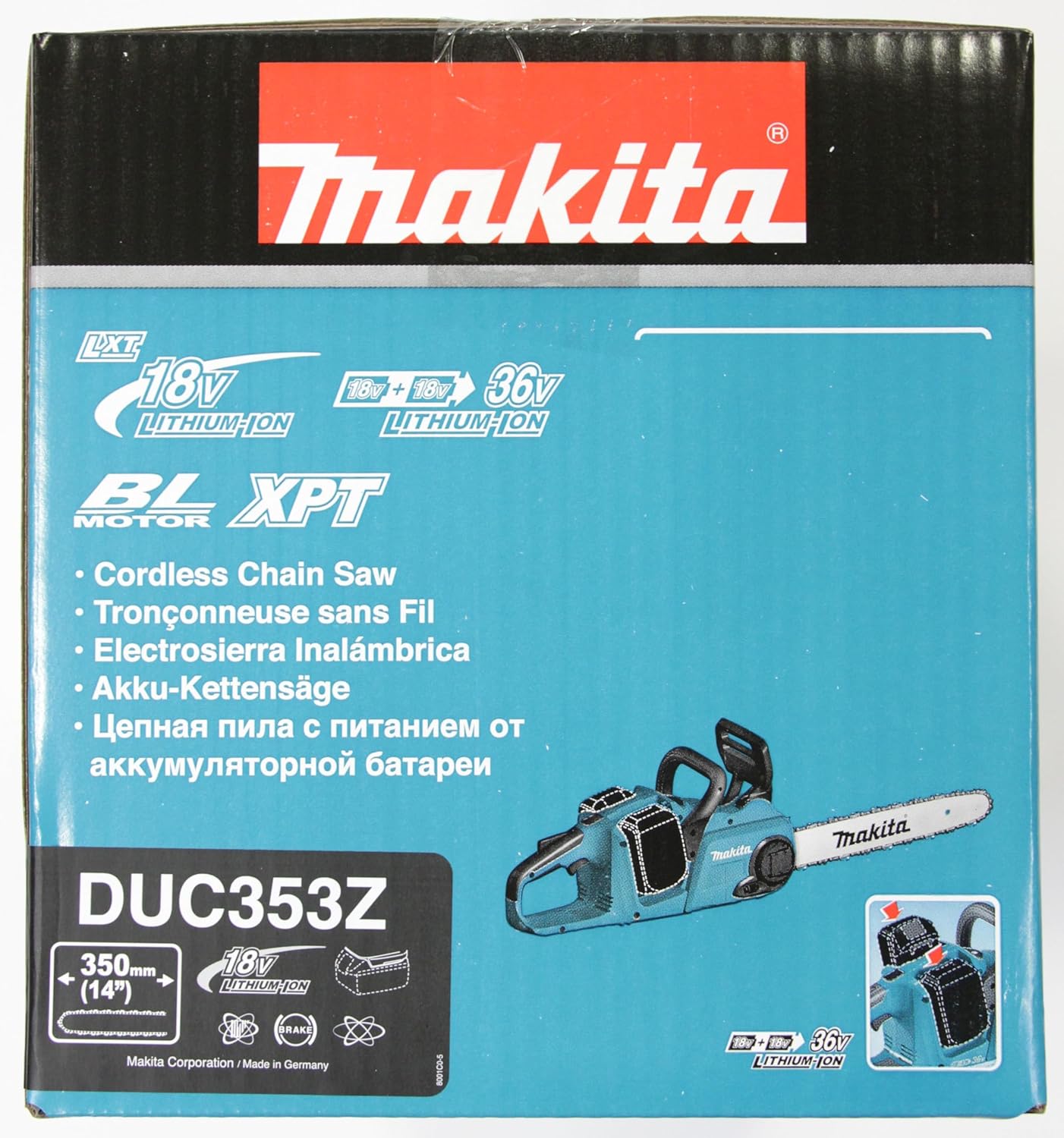 Makita - tronçonneuse 36V (2x18V) - guide 35 cm - DUC353Z