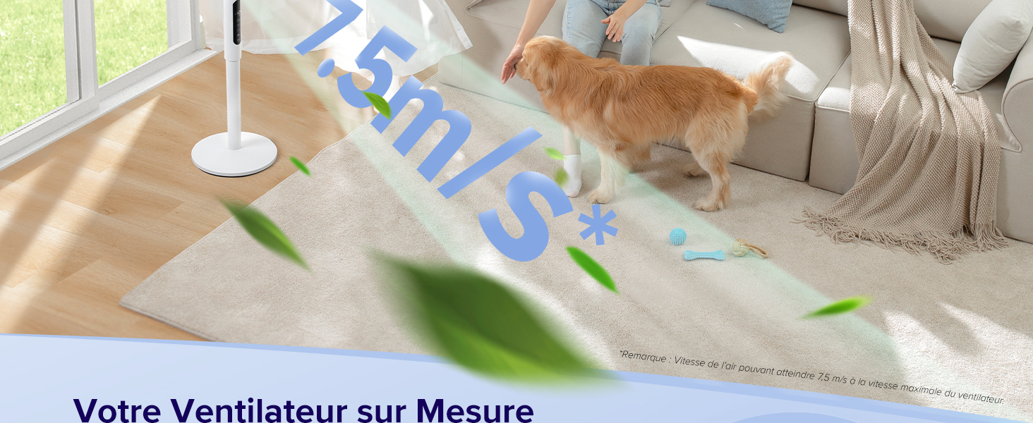 Le texte indique « Votre ventilateur sur mesure ». Interface de personnalisation du produit présentant les appareils de type tablette PC en séquence, illustrant les différentes étapes de personnalisation d'un système de ventilation.