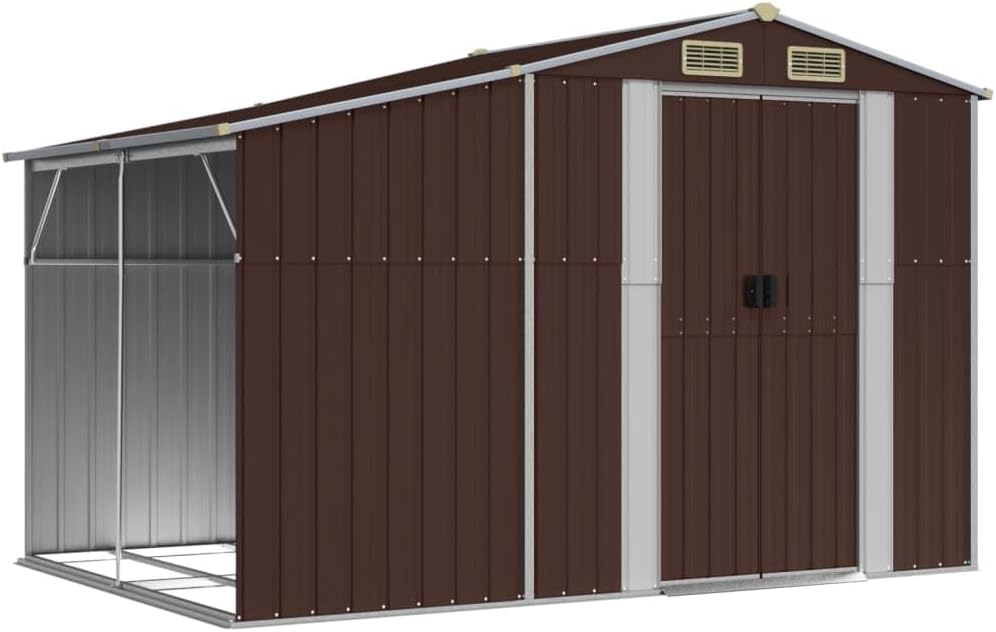 LAPOOH - abri de jardin acier galvanisé marron 277x192,5x179 cm