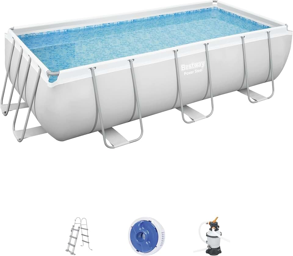 Bestway - Power Steel piscine 404x201x100 cm, filtre à sable, échelle