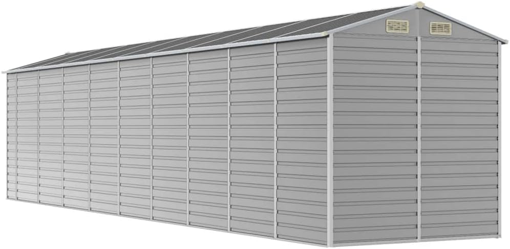 vidaXL Abri de Jardin Gris Clair 191 x 810 x 198 cm en Acier galvanisé