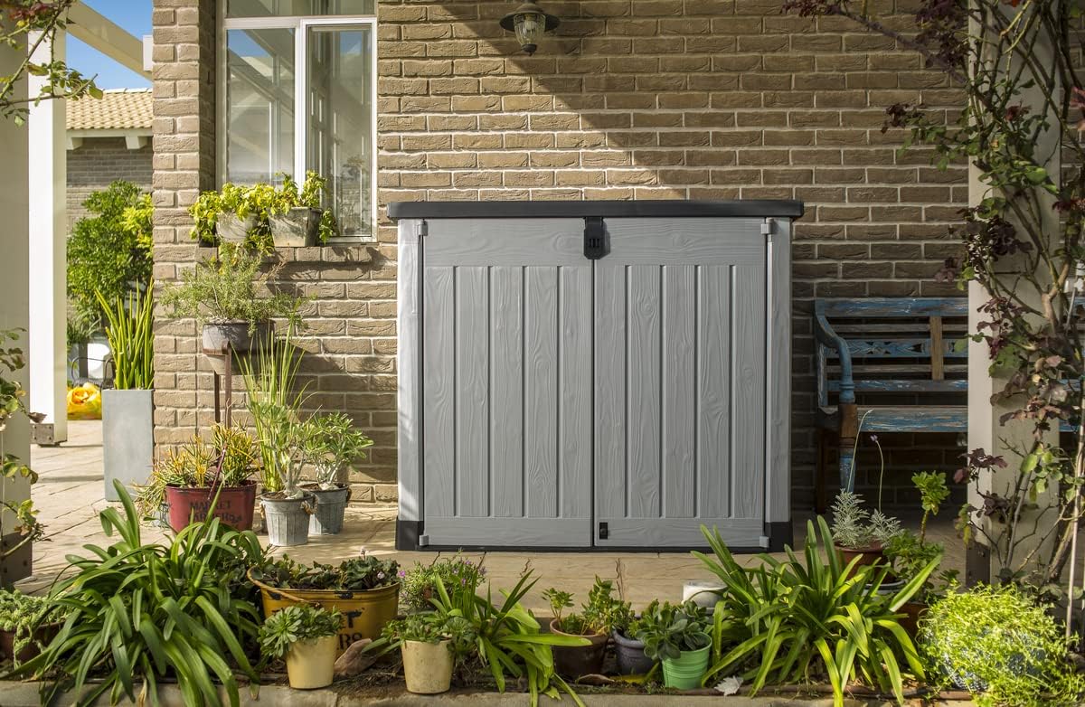 Keter - Abri horizontal Range SIO Pro - 1200L - rangement poubelle, résistant, gris SIO Pro