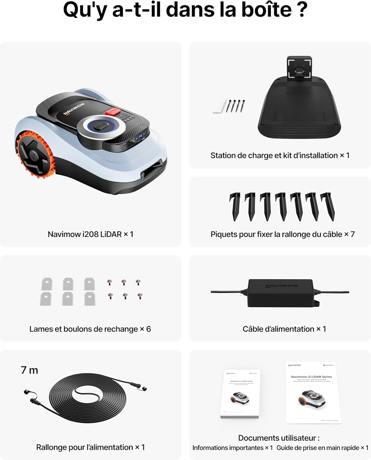 Segway - Navimow i208 - robot tondeuse, LiDAR, 45% pente, 4G, i208
