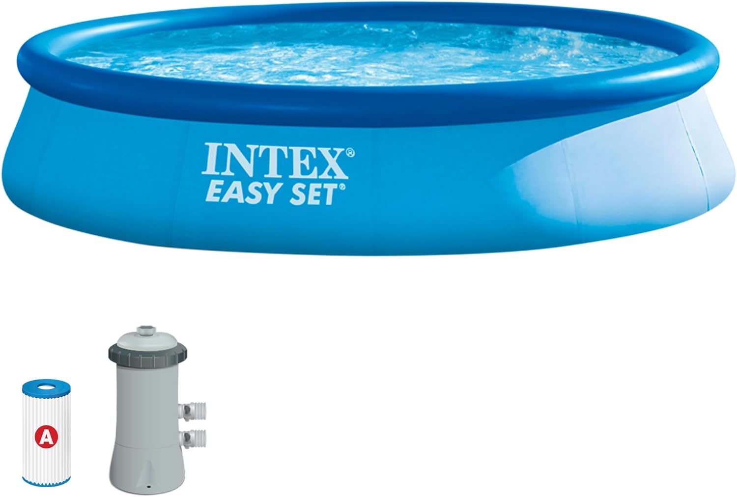 Intex - 28142NP - Kit Piscine Easy Set Autoportante (ø) 3,96 x (h) 0,84m avec Epurateur à Cartouche 1,7m3/h