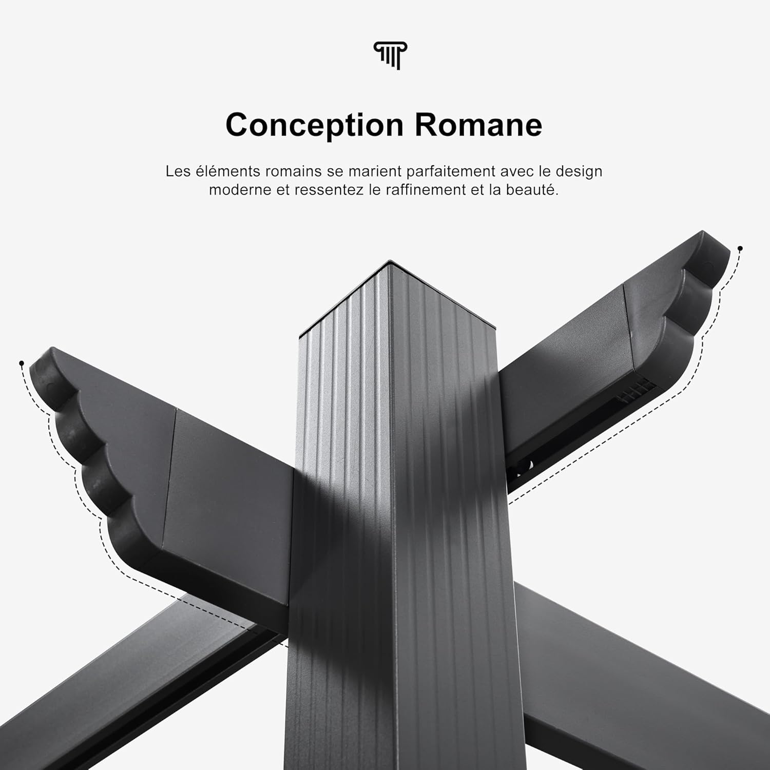 PURPLE LEAF - Pergola aluminium 5,5x3m, éclairage LED, toit rétractable