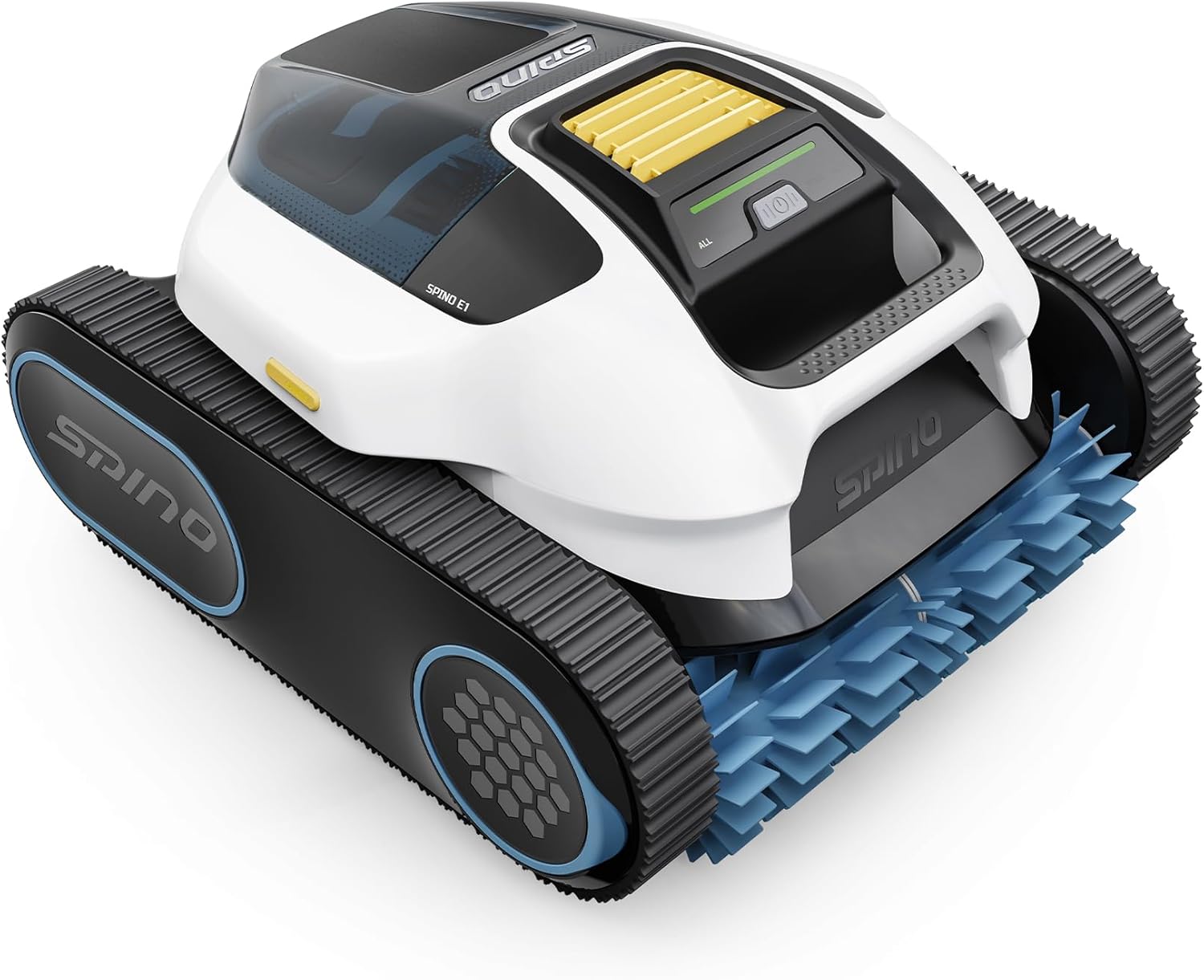 SPINO E1 Robot Piscine sans Fil, Autonomie de 210 Mins, 21950 LPH Max, 5 Modes Robot de Piscine, Nettoyage des Parois et de la Ligne d'eau, Contrôle par App, Trajet SmartArc, Idéal pour Piscines 150㎡