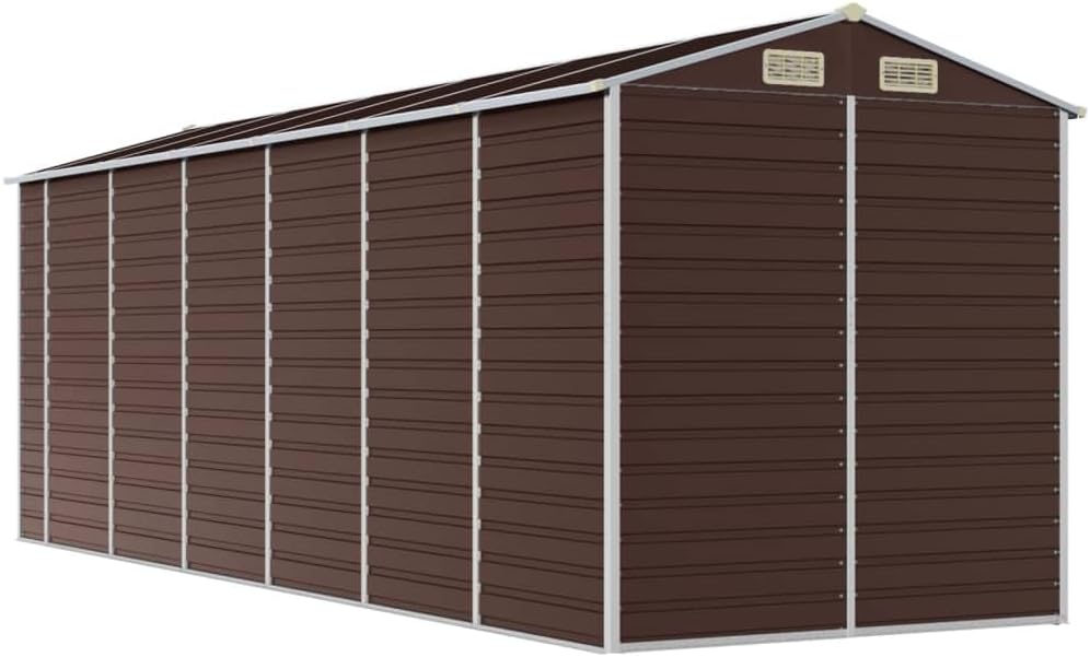 vidaXL - Abri de jardin acier galvanisé marron 191x555x198 cm