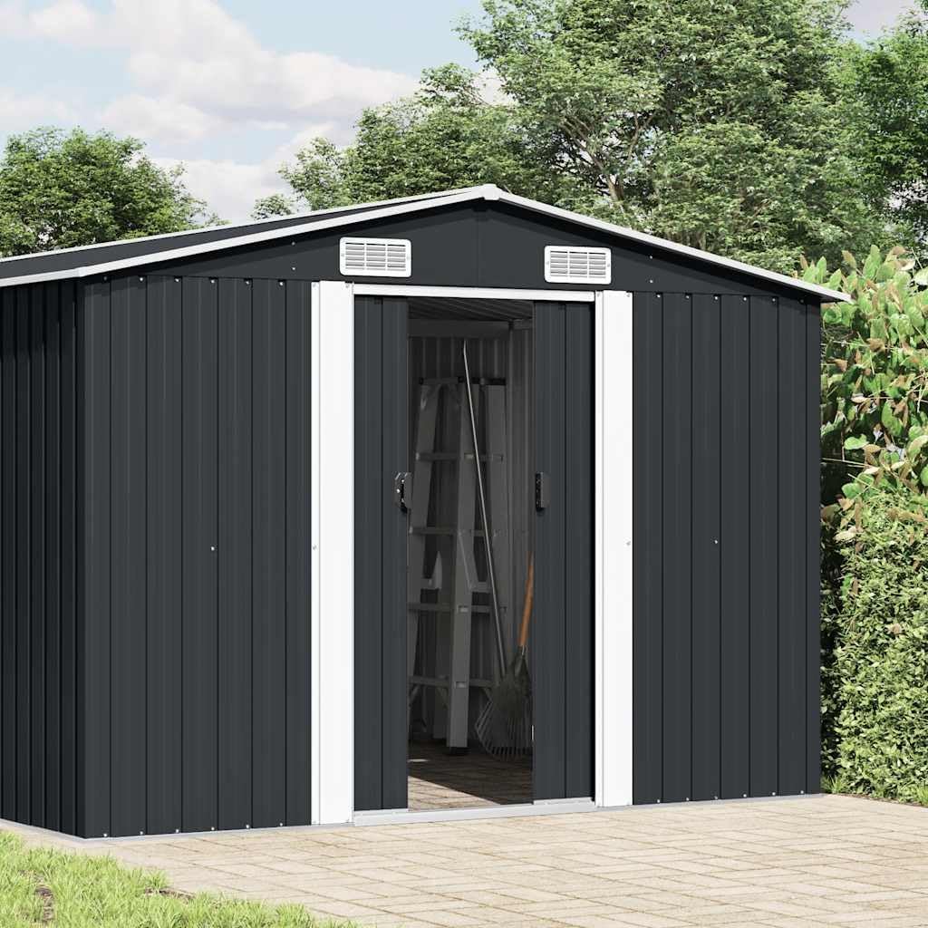 vidaXL Abri de Jardin 257x392x181 cm Métal Anthracite Terrasse Cabane à Outils