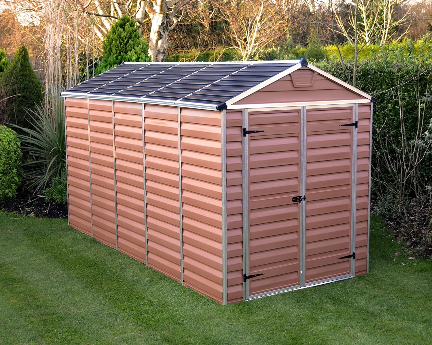 Abri de Jardin en Kit Skylight 7m², Cadre en Aluminium, Panneaux en Polycarbonate, Ambre