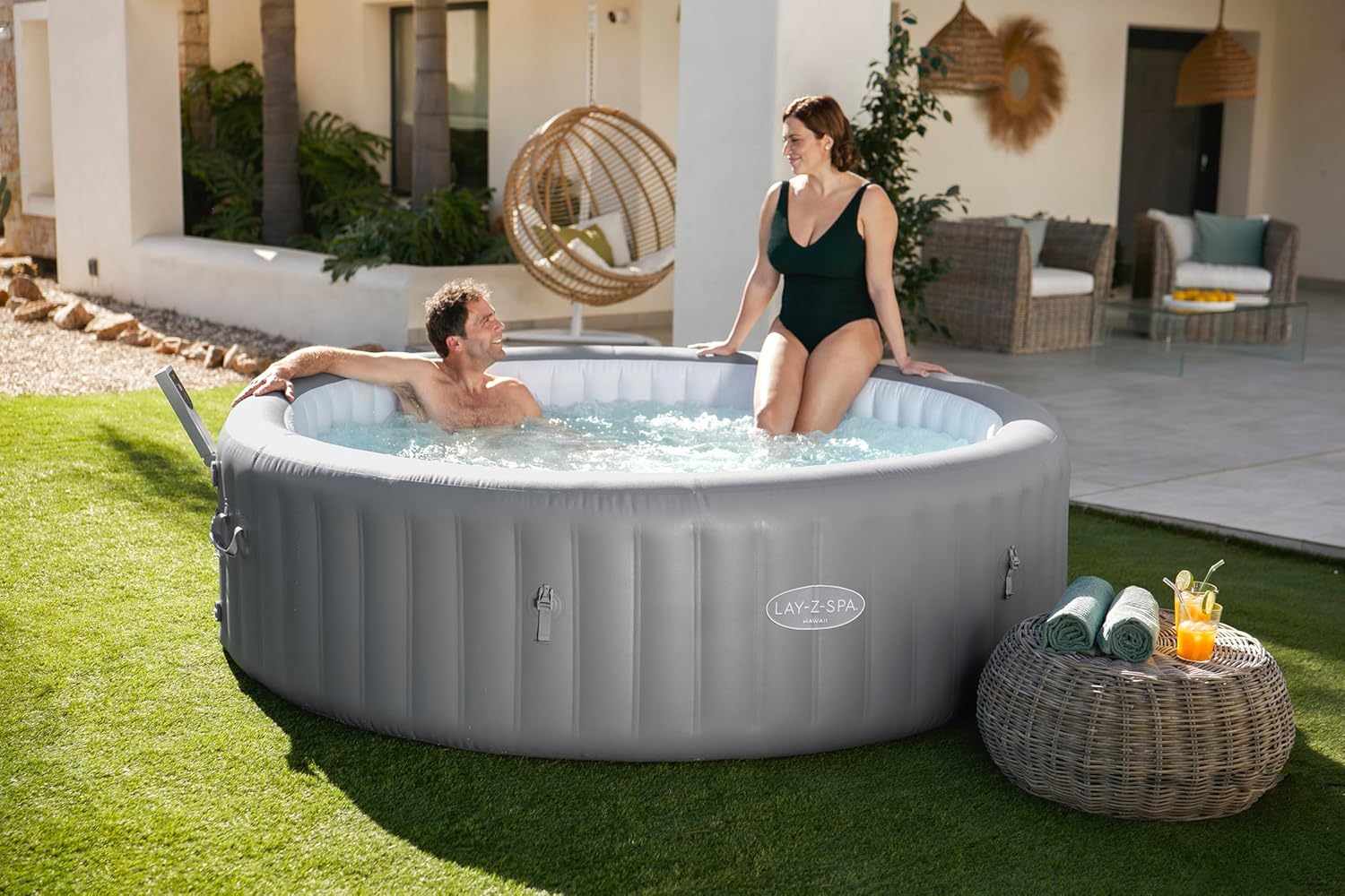Bestway - Hawaii MaxHold EnergySense UltraFit - 2,36m x 71cm - AirJet rond gris - 8 places