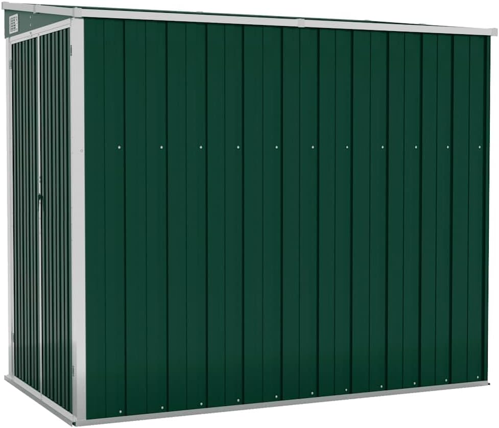 vidaXL - abri mural de jardin - 118x194x178cm - acier galvanisé, vert
